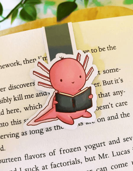 Magnetiskt bokmärke axolotl.